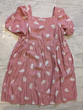 LOFT Rose Pink Floral Print Dress